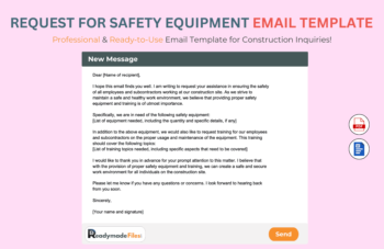 Request For Safety Equipment Or Training Email Template For Construction