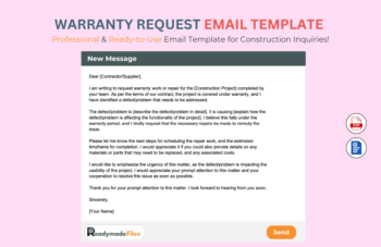 Warranty Request Email Template For Construction