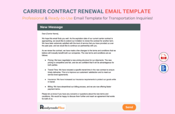 Carrier Contract Renewal Email Template For Transportation