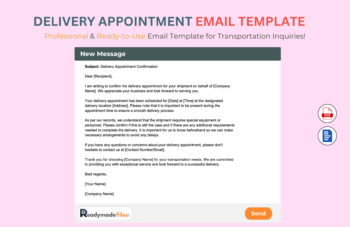 Delivery Appointment email Template