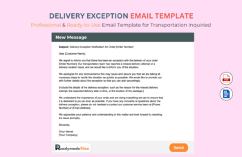 Delivery Exception Notification Email Template For Transportation