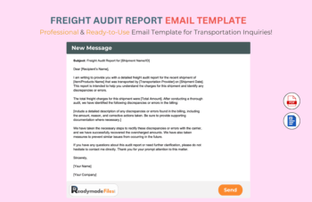 Freight Audit Report Email Template For Transportation