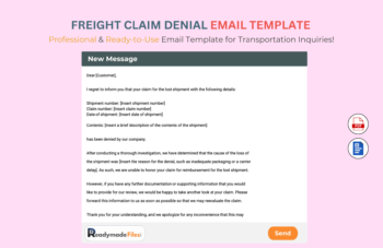 Freight Claim Denial Email Template For Transportation