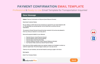 Payment Confirmation Email Template For Transportation