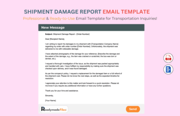 Shipment Damage Report Email Template For Transportation