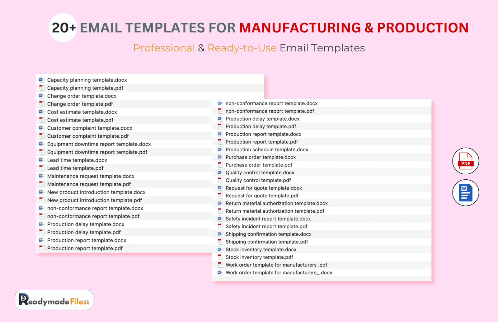 20+ Email Templates for Manufacturing & Production
