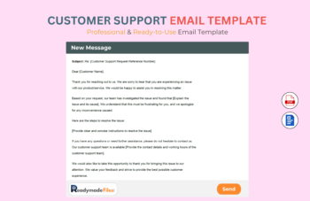Customer Support Response Email Template For Tech Company