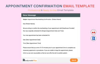 Appointment Rescheduling Confirmation Email Template For Health Care