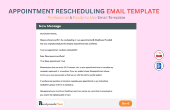 Appointment Rescheduling Email Template For Health Care