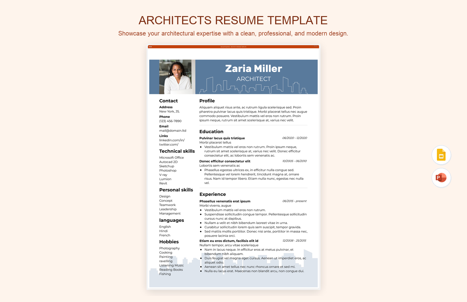 Architects Resume Template