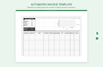 Automated Invoice Template product preview thumbnail