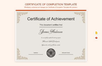 Certificate of Completion Template product preview thumbnail