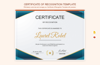 Certificate of Recognition Template product preview thumbnail