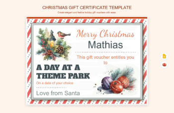 Christmas Gift Certificate Template product preview thumbnail