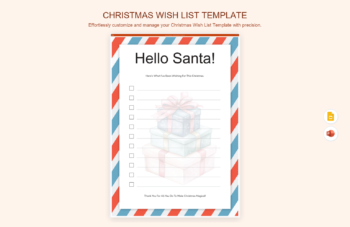 Christmas Wish List Template product preview thumbnail