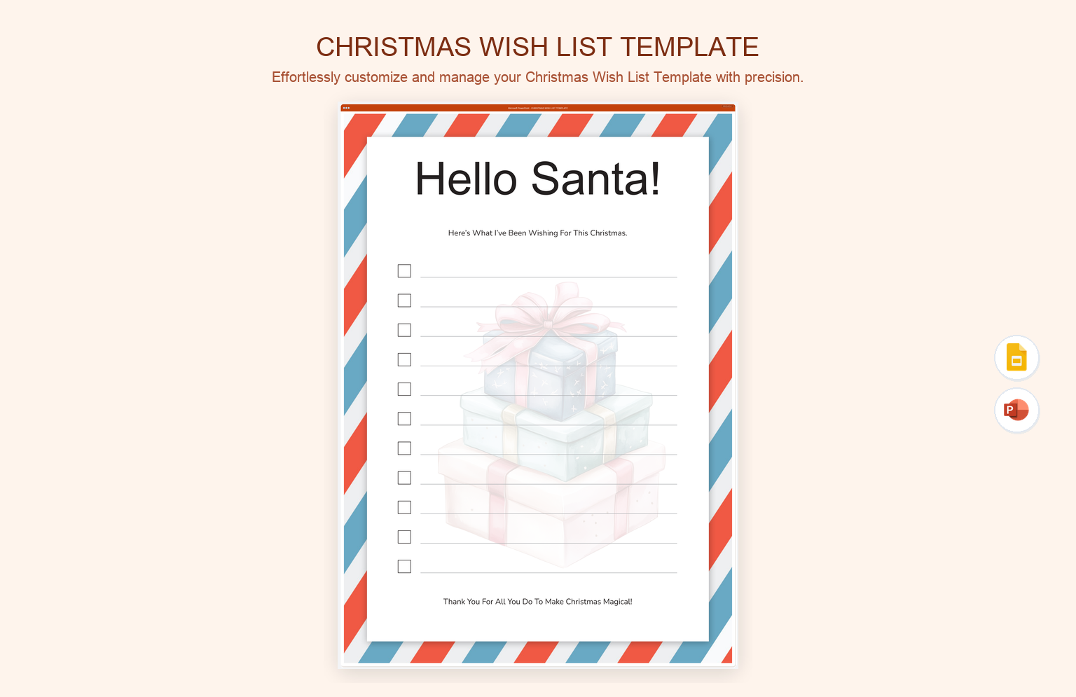 Christmas Wish List Template product preview thumbnail