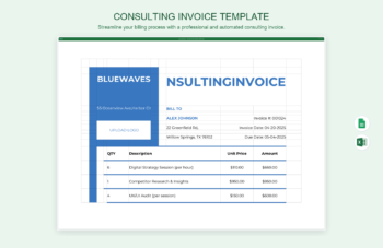 Consulting Invoice Template product preview thumbnail