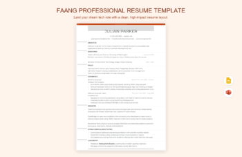 FAANG Professional Resume Template