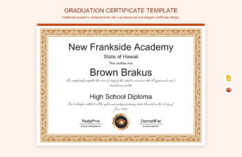 Graduation Certificate Template product preview thumbnail