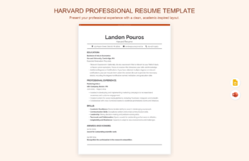Harvard Professional Resume Template