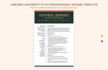 Harvard University Style Professional Resume Template