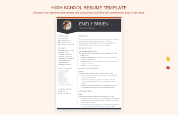 High School Resume Template