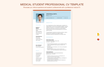 Medical Student Professional CV Template