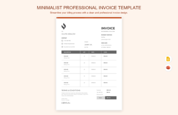 Minimalist Professional Invoice Template product preview thumbnail