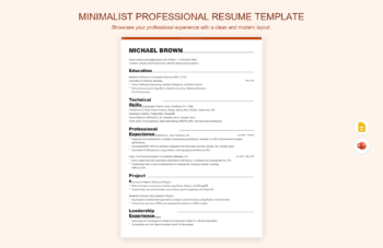 Minimalist Professional Resume Template