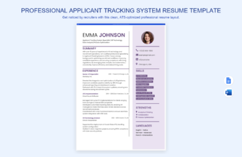 Professional Applicant Tracking System Resume Template