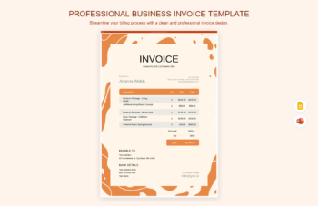 Professional Business Invoice Template product preview thumbnail