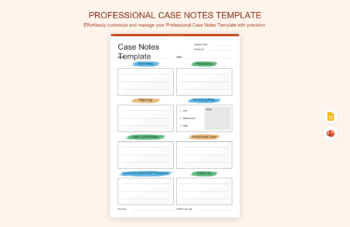 Professional Case Notes Template product preview thumbnail