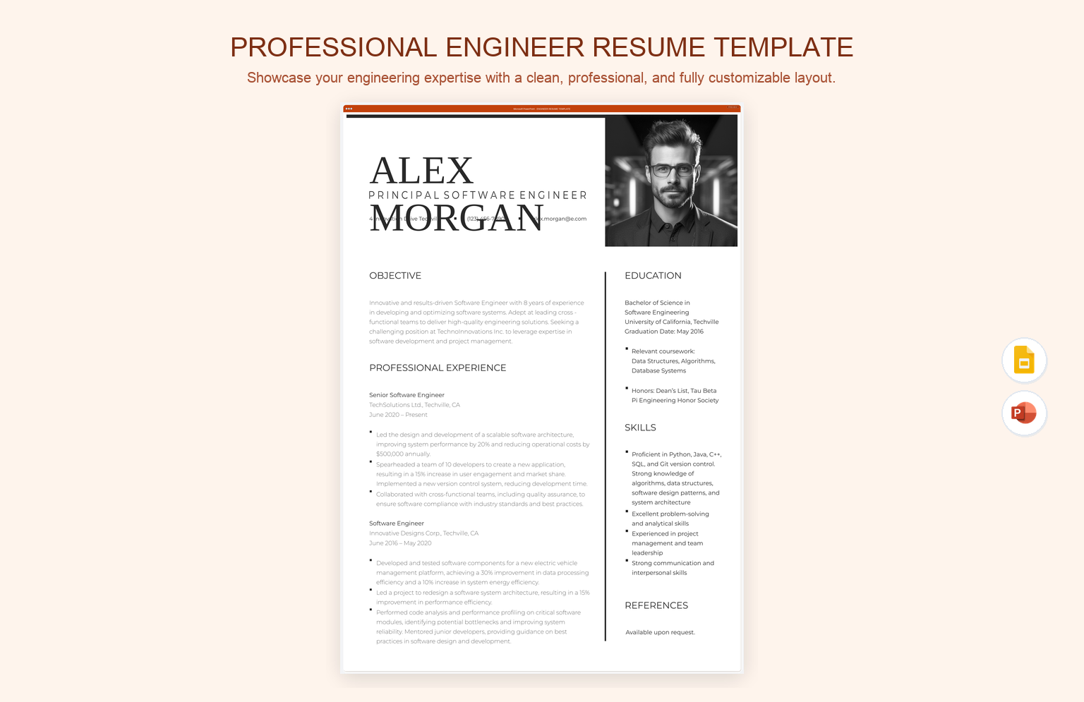 Professional Engineer Resume Template