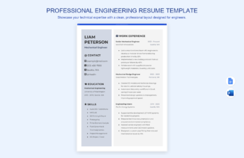 Professional Engineering Resume Template