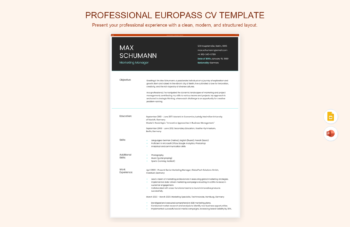 Professional Europass CV Template