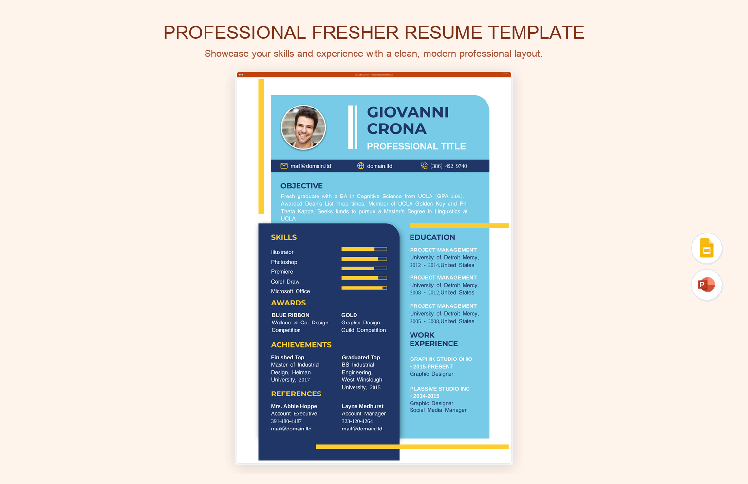 Professional Fresher Resume Template