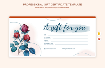 Professional Gift Certificate Template product preview thumbnail