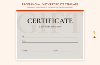 Professional Gift Certificate Template product preview thumbnail