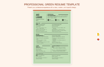 Professional Green Resume Template