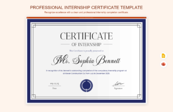 Professional Internship Certificate Template product preview thumbnail