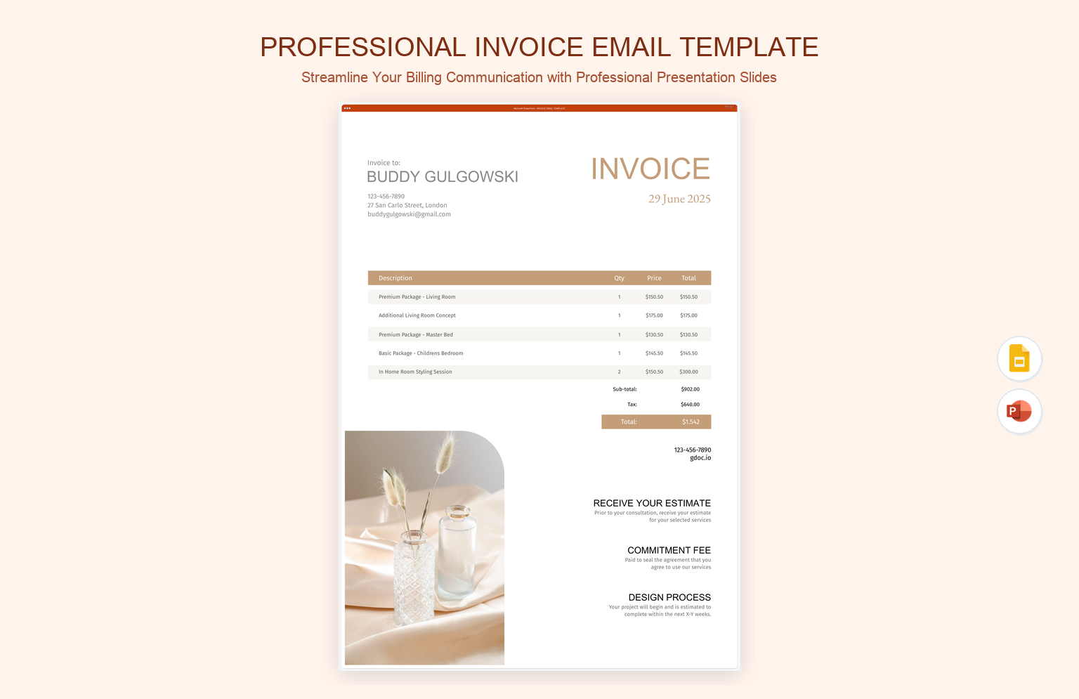 Professional Invoice Email Template product preview thumbnail