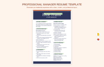 Professional Manager Resume Template