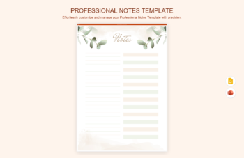 Professional Notes Template product preview thumbnail
