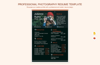 Professional Photography Resume Template
