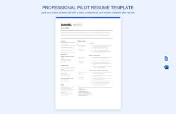 Professional Pilot Resume Template
