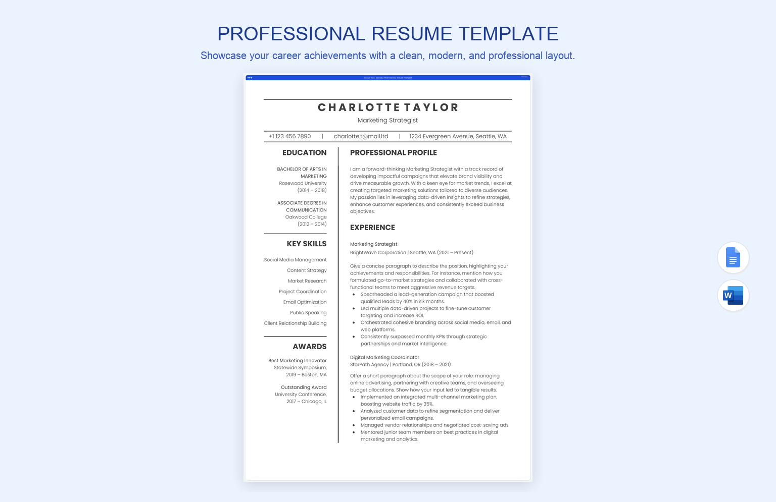 Professional Resume Template