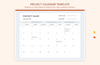 Project Calendar Template
