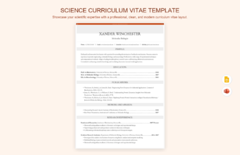 Science Curriculum Vitae Template