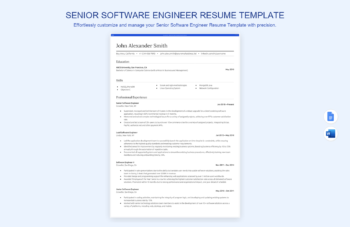 Senior Software Engineer Resume Template