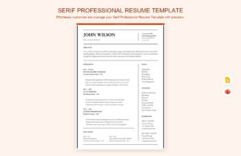 Serif Professional Resume Template